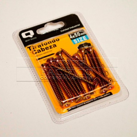 Tornillo tirafondo cabeza QX 4x50 mm